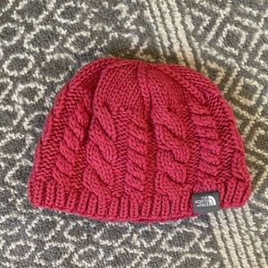 Hot Pink North Face Knit Beanie